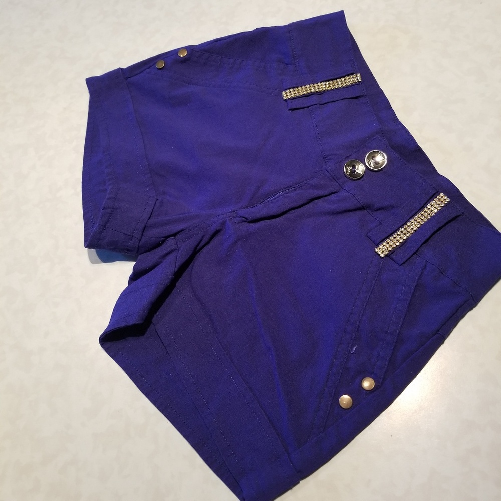 Dark Blue High Waisted Shorts